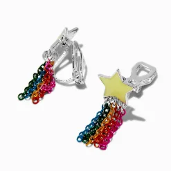 Glow in the Dark Shooting Star Clip-On Stud Earrings