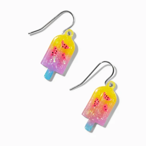 Glow In The Dark Watermelon Ice Pop Drop Earrings