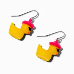 Glow in the Dark Yeehaw Rubber Duck Drop Earrings