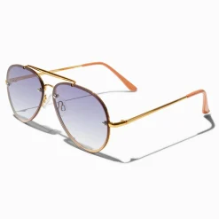 Gold Aviator Sunglasses