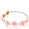 Gold Chain Blush Pink Flower Crown Headwrap