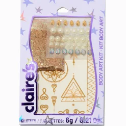 Gold Glitter Assorted Body Art Kit