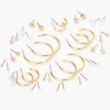 Gold Graduated Mixed Earrings - 20 Pack