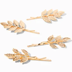 Gold Leaf Hair Pins - 4 Pack
