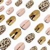 Gold Leopard Stiletto Press On Vegan Faux Nail Set - 24 Pack