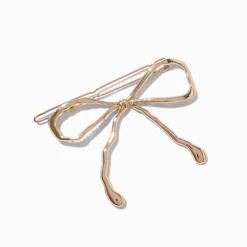 Gold Metal Hair Bow Clip