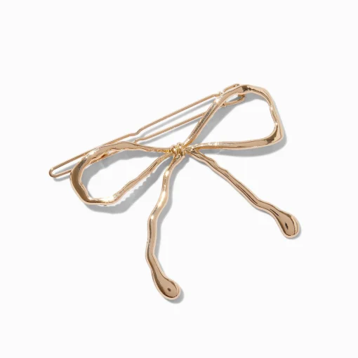 Gold Metal Hair Bow Clip