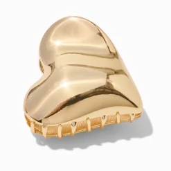 Gold Metal Heart Hair Claw