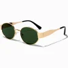 Gold Oval Metal Sunglasses
