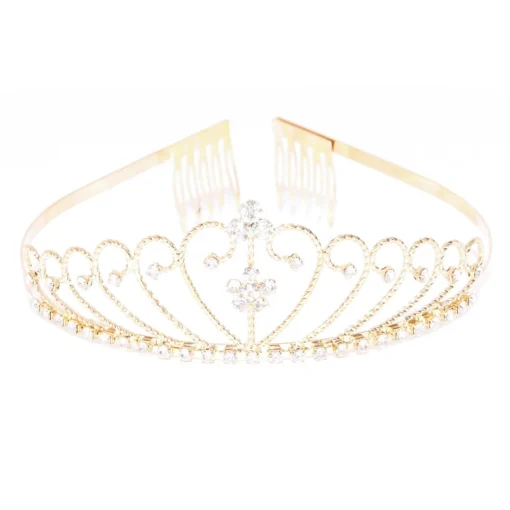 Gold Rhinestone Daisy Tiara