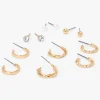 Gold Textured Earrings Set - 6 Pack