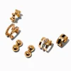 Gold-tone Ball & Crystal Ear Cuff Earring Stackables Set - 5 Pack