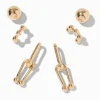 Gold-tone Ball Earring Stackables Set - 3 Pack
