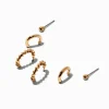 Gold-tone Barbed Wire Earring Stackables Set - 3 Pack