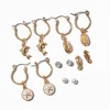 Gold-tone Beach Earring Stackables Set - 6 Pack