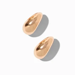 Gold-tone Bean 15mm Hoop Earrings