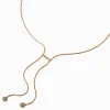 Gold-tone Bezel Cubic Zirconia Y-Neck Necklace