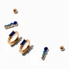 Gold-tone Blue Cubic Zirconia Earring Stackables Set - 3 Pack