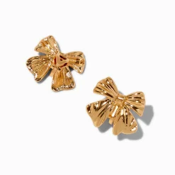 Gold-tone Bow Clip-On Earrings