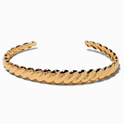 Gold-tone Braided Woven Cuff Bracelet
