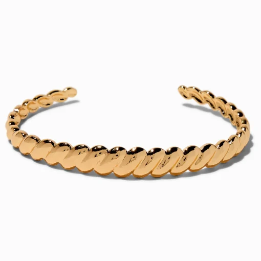 Gold-tone Braided Woven Cuff Bracelet