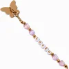 Gold-tone Butterfly & Lilac Bead Sticker Charm