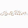 Gold-tone Butterfly Flowers Earrings Set - 9 Pack