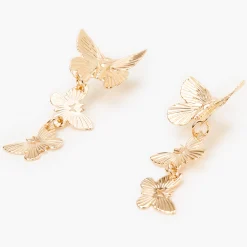 Gold-tone Butterfly 1.5" Drop Earrings