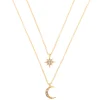 Gold-tone Celestial Pendant Necklaces - 2 Pack