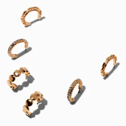 Gold-tone Chain, Crystal & Dot Earring Stackables Set - 3 Pack