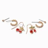 Gold-tone Cherry Earring Stackables - 3 Pack