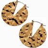 Gold-tone Crinkle V Hoop Earrings
