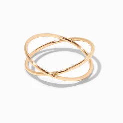 Gold-tone Criss Cross Ring