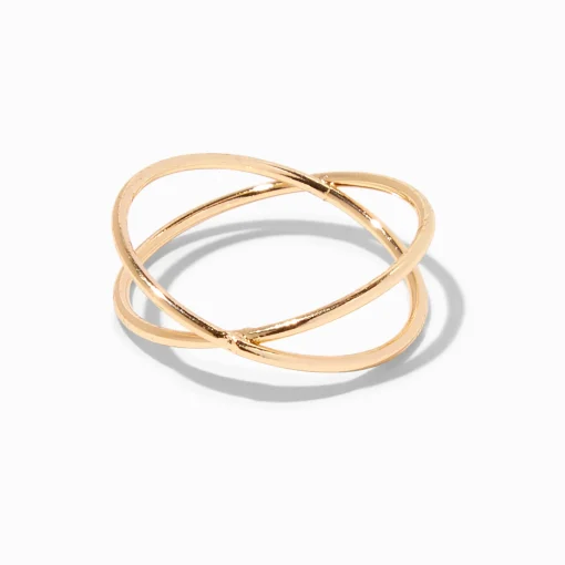 Gold-tone Criss Cross Ring