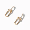 Gold-tone Crystal Chain Link Drop Earrings