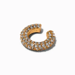 Gold-tone Crystal Pavé Chunky Ear Cuff