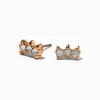 Gold-tone Crystal Spike Stud Earrings