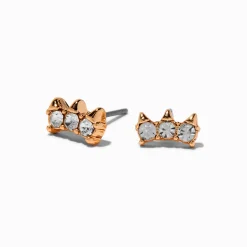 Gold-tone Crystal Spike Stud Earrings