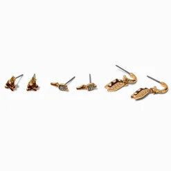Gold-tone Crystal S'mores Earring Stackables Set - 3 Pack