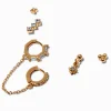 Gold-tone Cubic Zirconia Crystal Stackables Set - 3 Pack