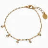Gold-tone Cubic Zirconia Dainty Confetti Charm Bracelet