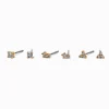 Gold-tone Cubic Zirconia 3mm Mixed Stud Earrings - 3 Pack