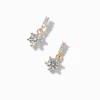 Gold-tone Cubic Zirconia 0.5" Drop Earrings