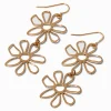 Gold-tone Cutout Daisy 2.5" Drop Earrings
