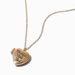 Gold-tone Daddy's Little Girl Heart Locket Pendant Necklace