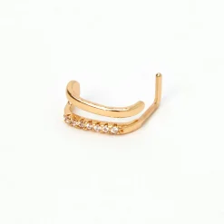 Gold-tone Dainty Crystal 20G Nose Ring
