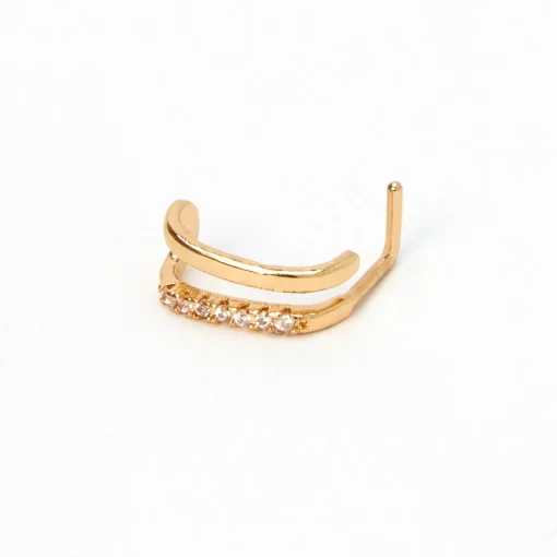 Gold-tone Dainty Crystal 20G Nose Ring