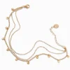 Gold-tone Disc Multi-Strand Chain Anklet