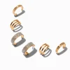 Gold-tone Glitter Hoop Earring Stackables Set - 3 Pack