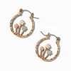 Gold-tone Growing Flowers Hoop Earrings